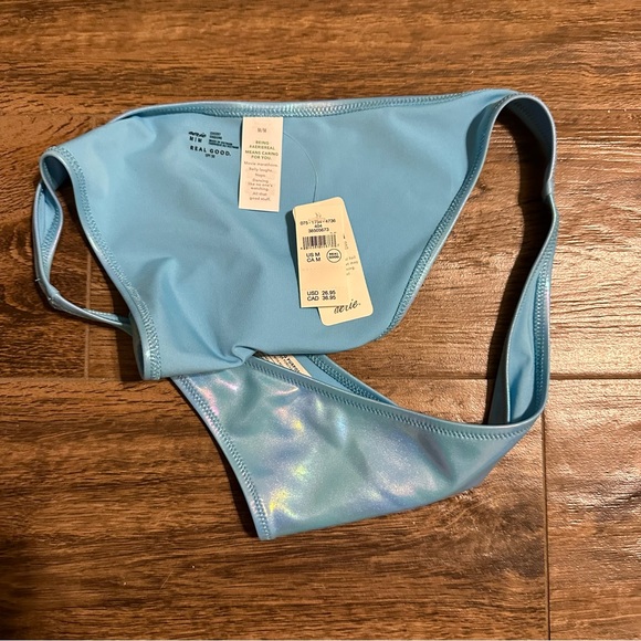 ❌SOLD NWT Aerie Metallic Low Rise Cheeky Bikini Bottoms - Picture 2 of 3